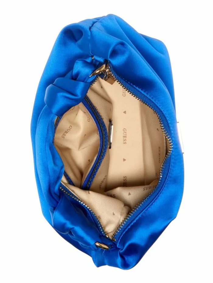 Handbags Women GUESS Velina Satin Hobo Bag BleuCherbourg Wash Handbags Women GUESS Velina Satin Hobo Bag BleuCherbourg Wash