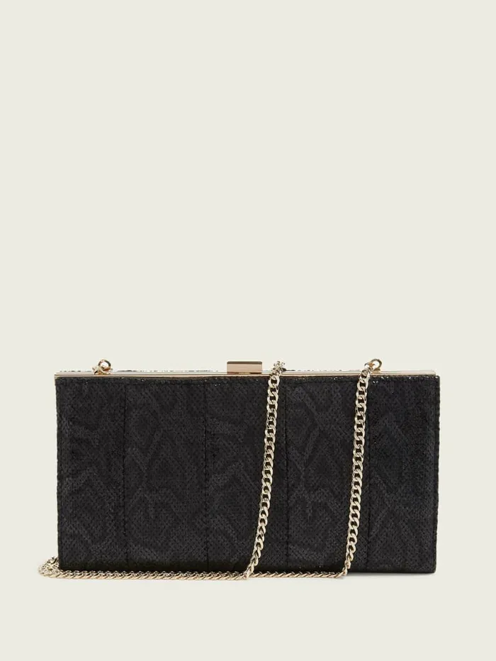 Handbags Women Quinn Floral Python Clutch Black Floral Print GUESS