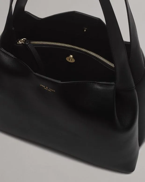 Handbags Women Slade Calf Leather Tote Bag BlackCognacGreige rag and bone