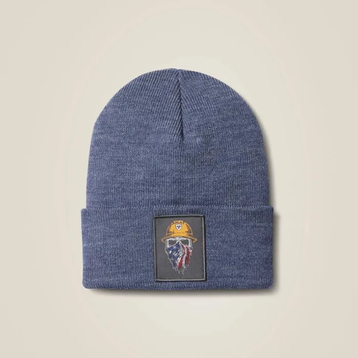 Hats and Caps Men Ariat Born For This Watch Cap Denim Heather