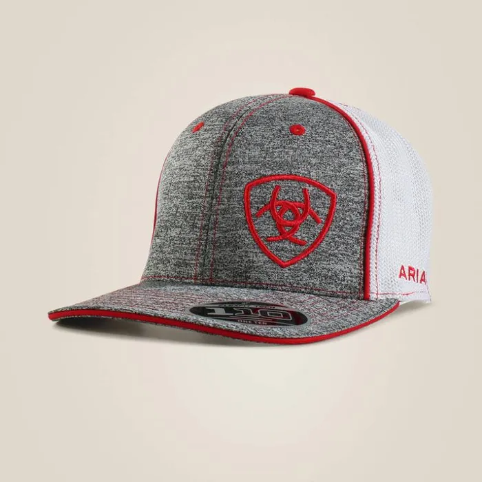 Hats and Caps Men Ariat Offset Shield Logo Cap Red