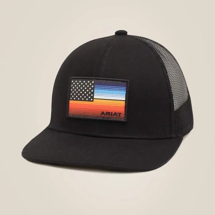 Hats and Caps Men Ariat Serape Flag Cap Black