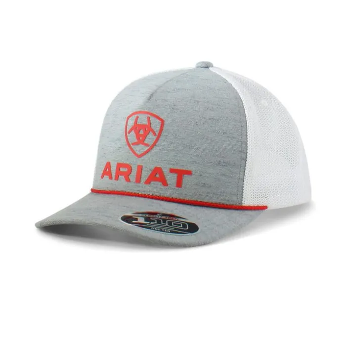 Hats and Caps Men Ariat Stacked Logo Rope Cap Red