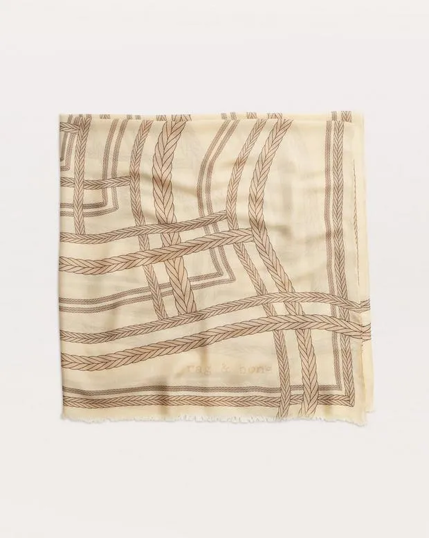 Hats and Gloves BraidPrint ModalCashmere Scarf Greige 8211 rag and bone Women