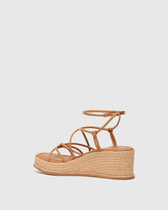 Heels and Wedges PAIGE Women Julia Wedge 8211 Cognac Leather Heels and Wedges PAIGE Women Julia Wedge 8211 Cognac Leather