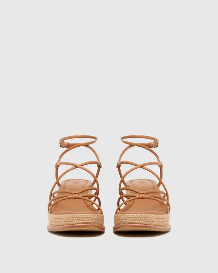 Heels and Wedges PAIGE Women Julia Wedge 8211 Cognac Leather Heels and Wedges PAIGE Women Julia Wedge 8211 Cognac Leather