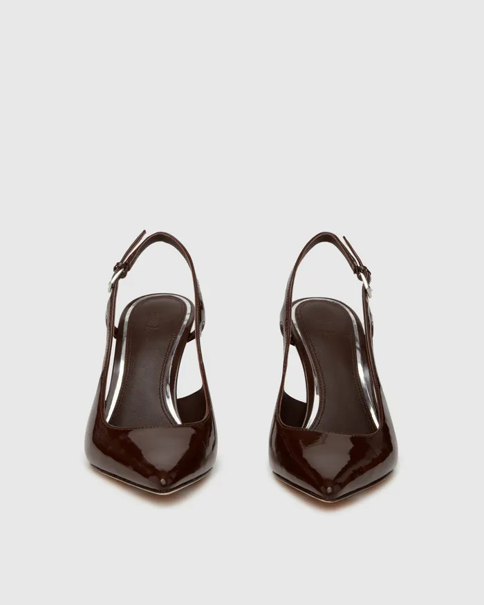 Heels and Wedges PAIGE Women Samara Heel 8211 Chocolate Patent Leather