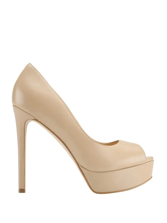 Heels GUESS Women Cacei PeepToe Stiletto Heels Light Natural 110 Heels GUESS Women Cacei PeepToe Stiletto Heels Light Natural 110