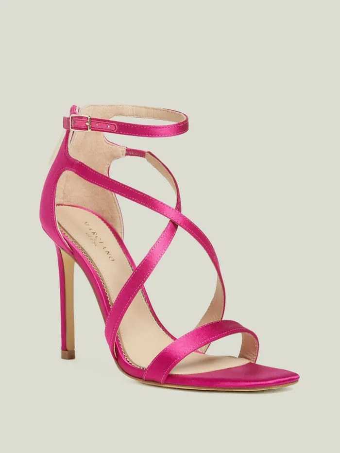 Heels GUESS Women Satin Strappy Heel Dark Pink