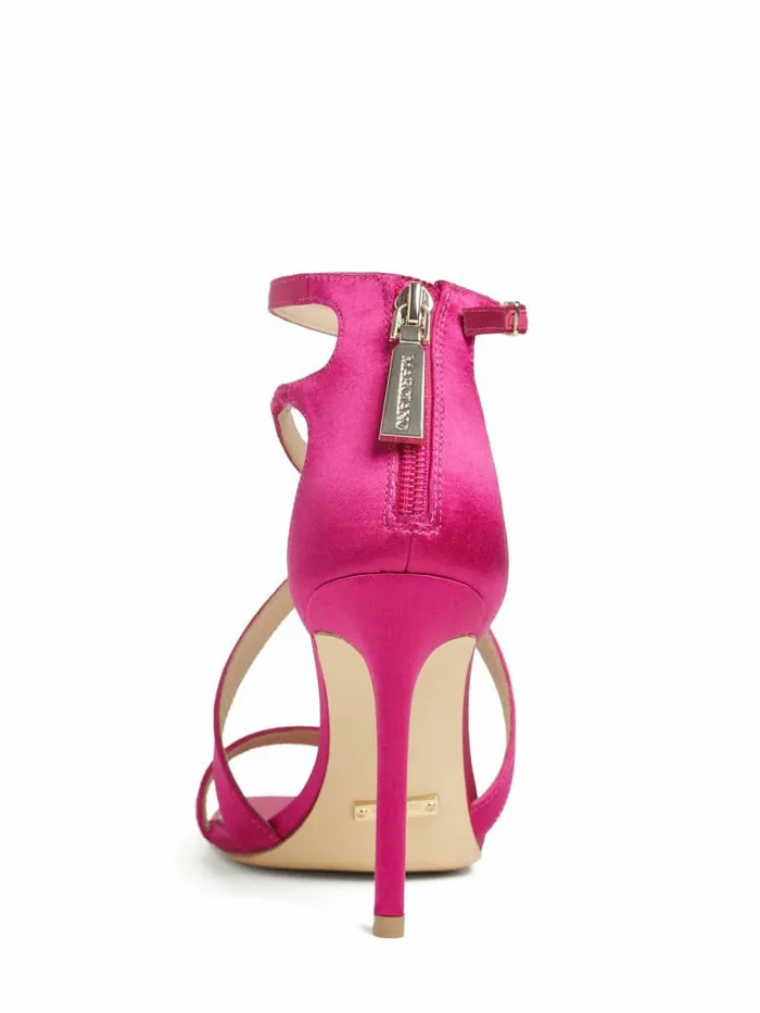 Heels GUESS Women Satin Strappy Heel Dark Pink