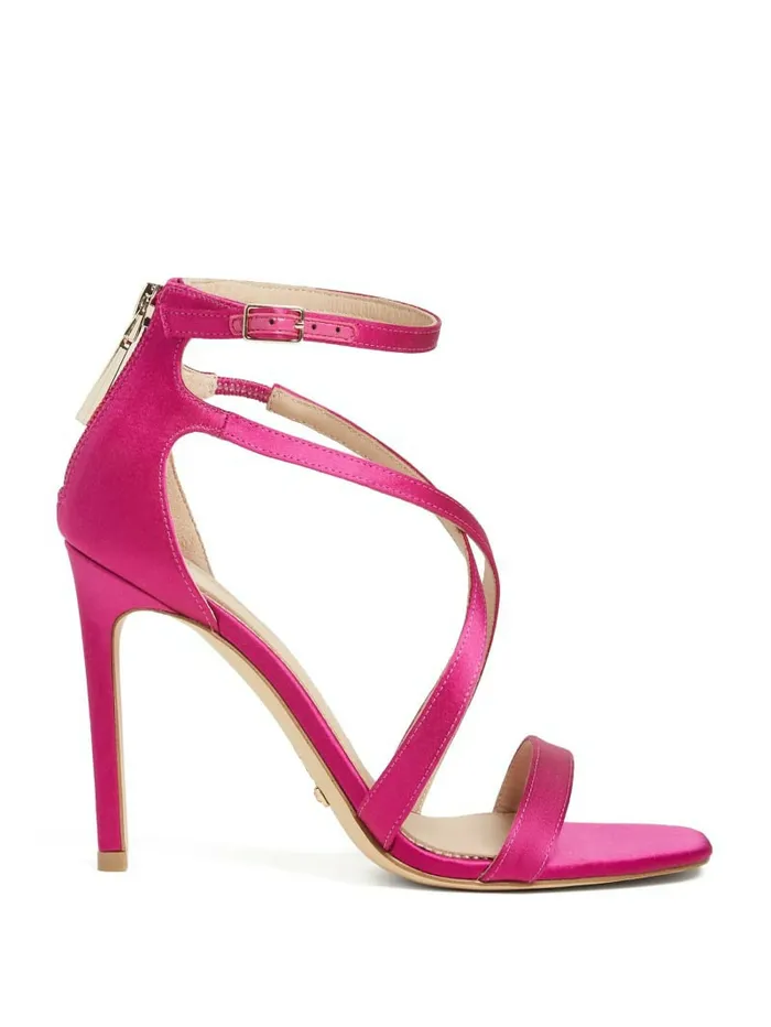Heels GUESS Women Satin Strappy Heel Dark Pink