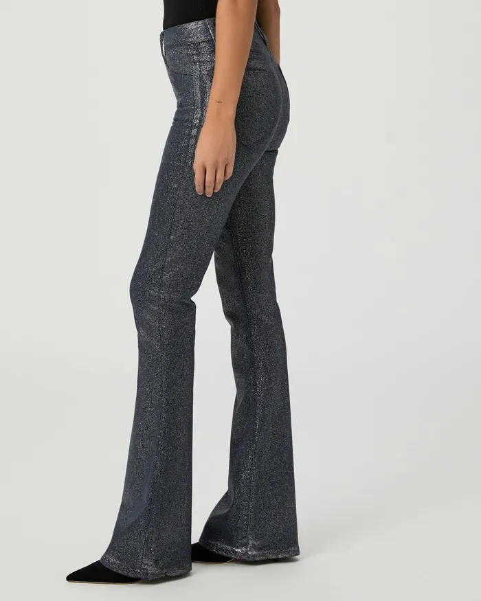 High Rise Lou Lou Flare Jean 8211 NavySilver Glitter Luxe Coating Women Flare PAIGE High Rise Lou Lou Flare Jean 8211 NavySilver Glitter Luxe Coating Women Flare PAIGE