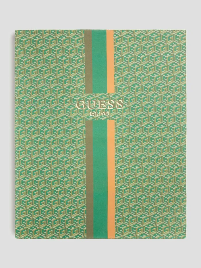Home GUESS Women Fleece G Cube Blanket Green Multi Home GUESS Women Fleece G Cube Blanket Green Multi