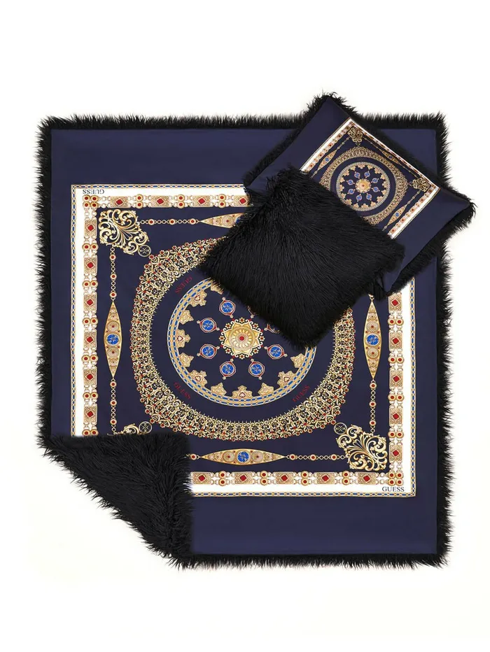 Home Women Helma Rectangular FauxFur Pillow Black Floral Print GUESS Home Women Helma Rectangular FauxFur Pillow Black Floral Print GUESS