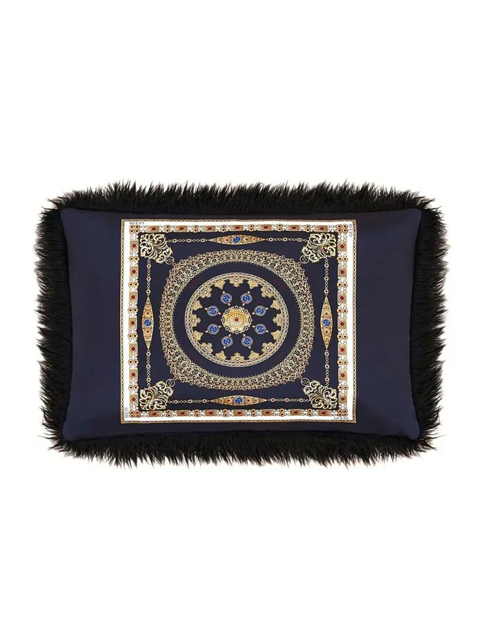 Home Women Helma Rectangular FauxFur Pillow Black Floral Print GUESS Home Women Helma Rectangular FauxFur Pillow Black Floral Print GUESS