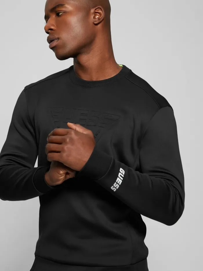 Hoodies and Sweaters GUESS Men Eco Quincie Crewneck Sweatshirt Black