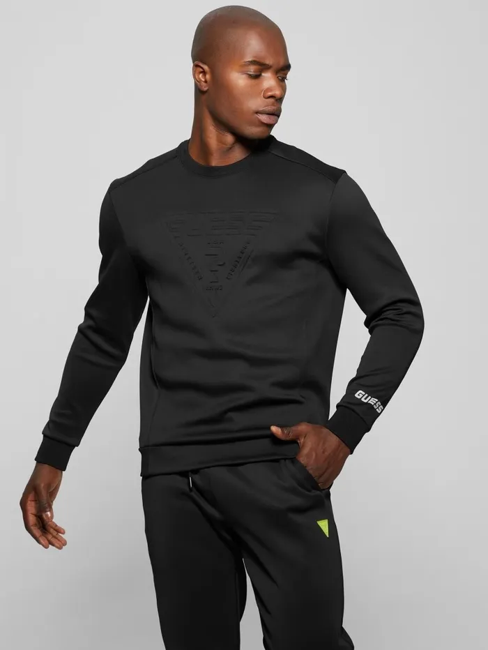 Hoodies and Sweaters GUESS Men Eco Quincie Crewneck Sweatshirt Black Hoodies and Sweaters GUESS Men Eco Quincie Crewneck Sweatshirt Black