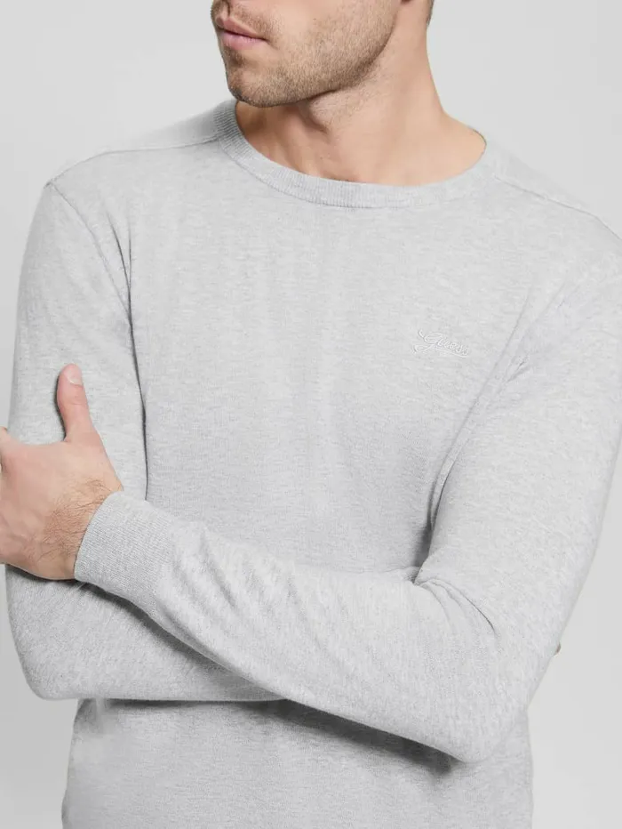 Hoodies and Sweaters GUESS Men Eco Randall SilkBlend Sweater Light Stone Heather Hoodies and Sweaters GUESS Men Eco Randall SilkBlend Sweater Light Stone Heather