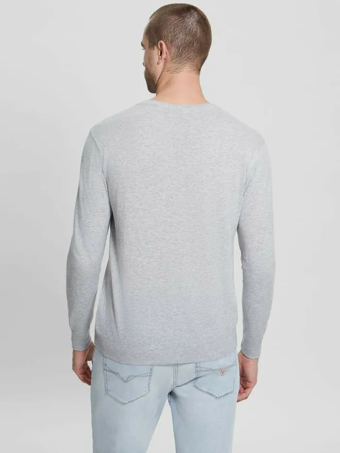 Hoodies and Sweaters GUESS Men Eco Randall SilkBlend Sweater Light Stone Heather Hoodies and Sweaters GUESS Men Eco Randall SilkBlend Sweater Light Stone Heather