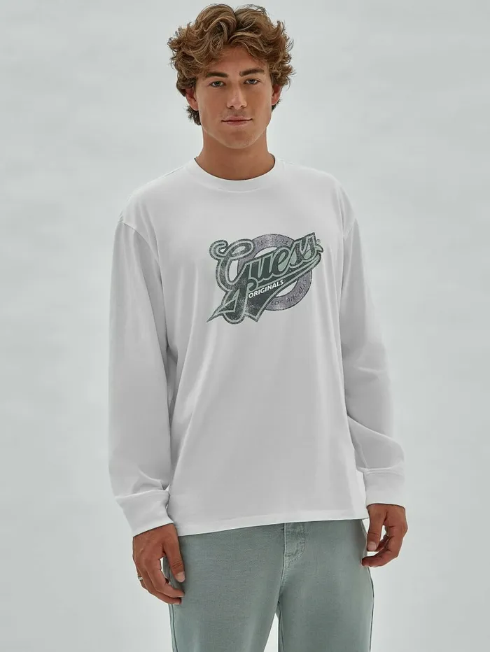 Hoodies and Sweaters GUESS Men GUESS Originals Established Logo Tee Pure White Hoodies and Sweaters GUESS Men GUESS Originals Established Logo Tee Pure White