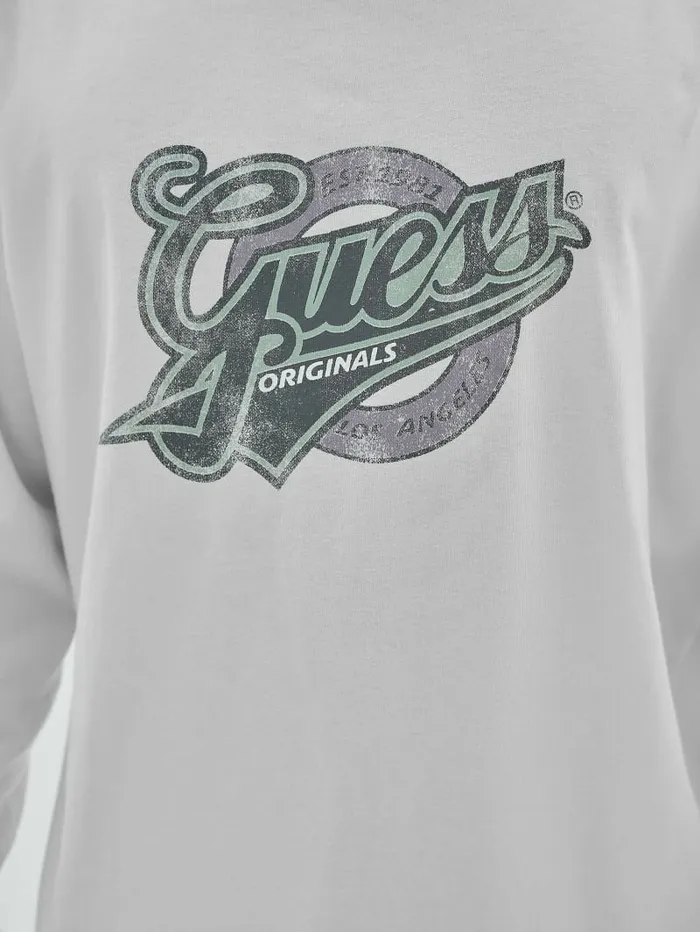 Hoodies and Sweaters GUESS Men GUESS Originals Established Logo Tee Pure White