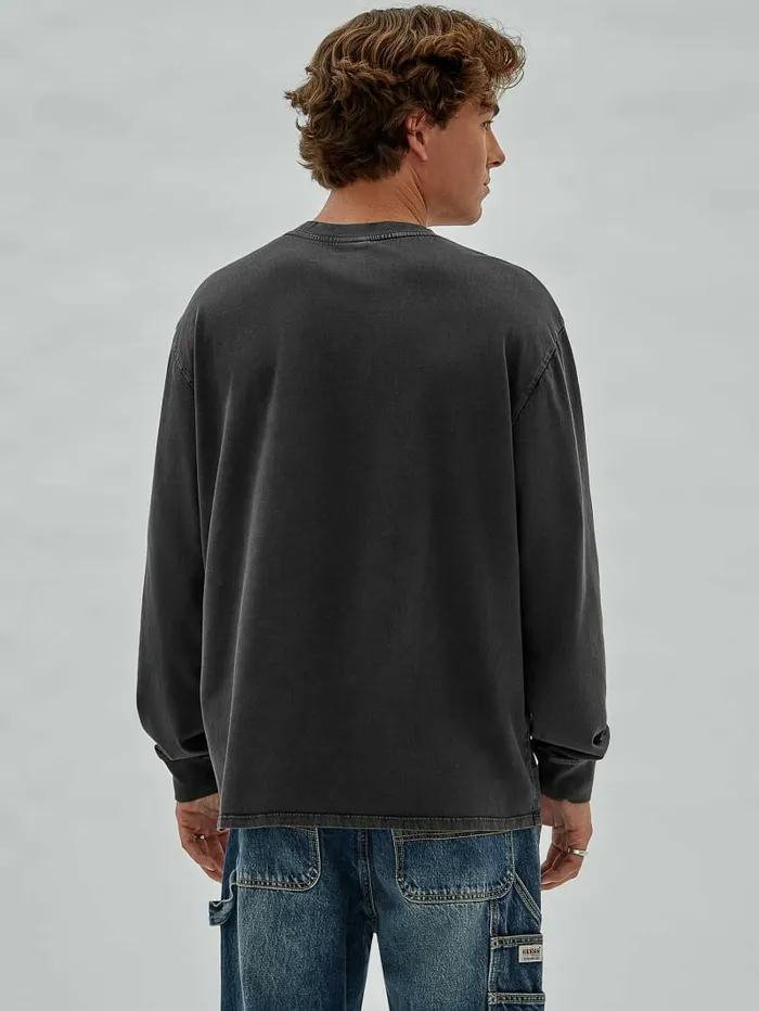 Hoodies and Sweaters GUESS Originals Established Logo Tee Jet Black Multi GUESS Men Hoodies and Sweaters GUESS Originals Established Logo Tee Jet Black Multi GUESS Men