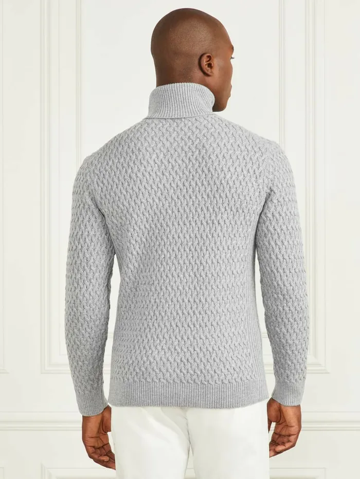 Hoodies and Sweaters Men Eco Basket Stitch Turtleneck Sweater Light Stone Heather GUESS Hoodies and Sweaters Men Eco Basket Stitch Turtleneck Sweater Light Stone Heather GUESS