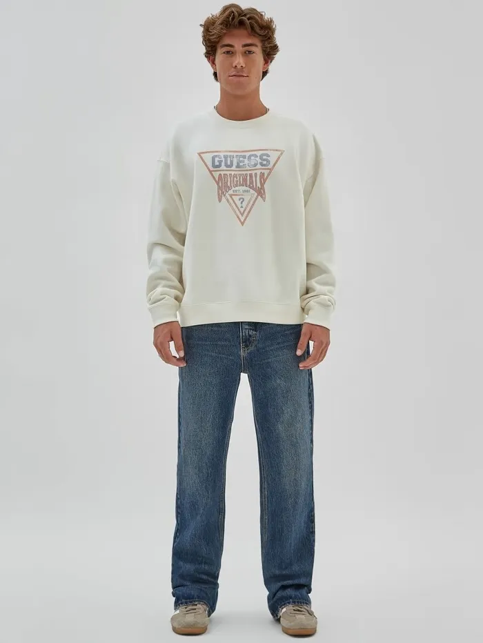 Hoodies and Sweaters Men GUESS GUESS Originals Vintage Dev Sweatshirt Sandy Shore