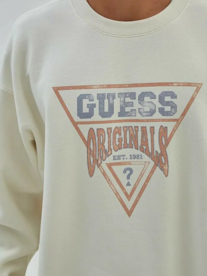 Hoodies and Sweaters Men GUESS GUESS Originals Vintage Dev Sweatshirt Sandy Shore