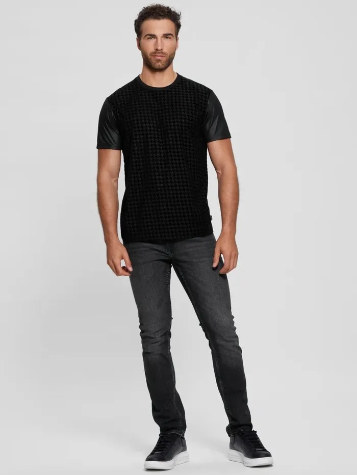 Houndstooth ShortSleeve Tee Black TShirts and Tanks GUESS Men Houndstooth ShortSleeve Tee Black TShirts and Tanks GUESS Men