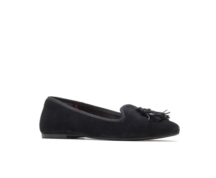 Hush Puppies Flats and SlipOns Women Sadie Tassel SlipOn Black Suede Hush Puppies Flats and SlipOns Women Sadie Tassel SlipOn Black Suede