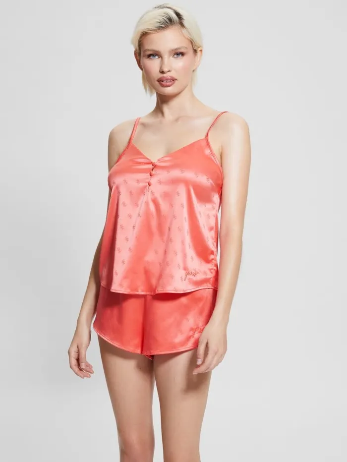 Intimates Corynn Satin PJ Set Rhombus G Shiny Rose 8211 GUESS Women