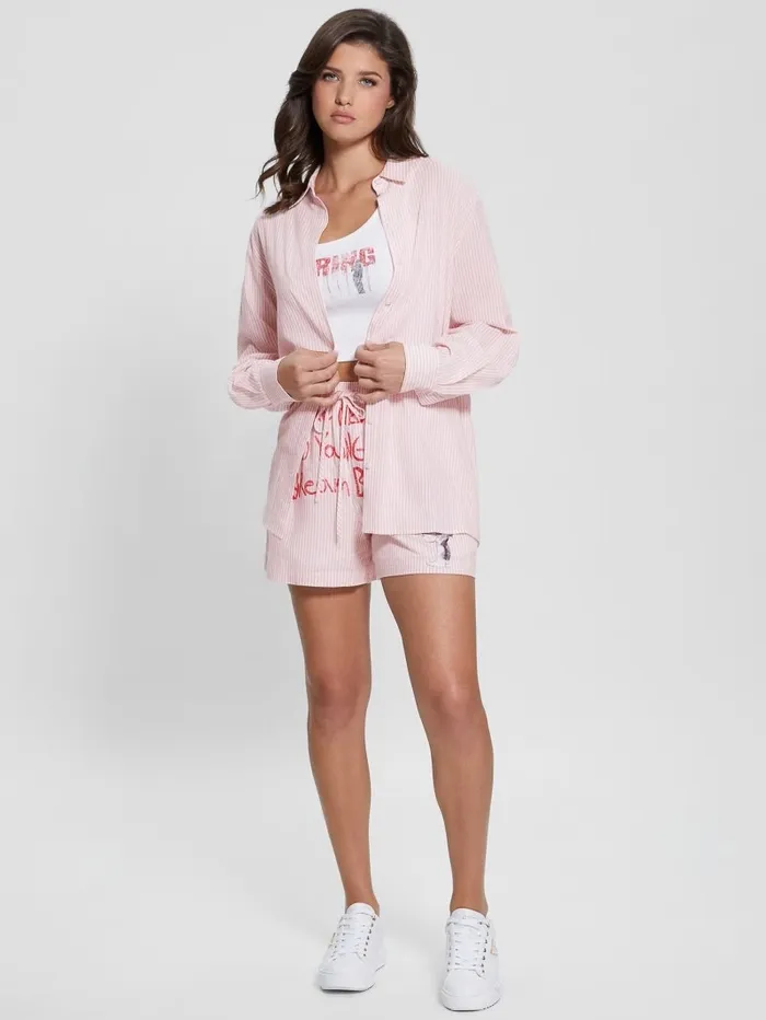 Intimates GUESS Women Dream Big Striped Oversized Shirt Blush Breeze Multi Intimates GUESS Women Dream Big Striped Oversized Shirt Blush Breeze Multi