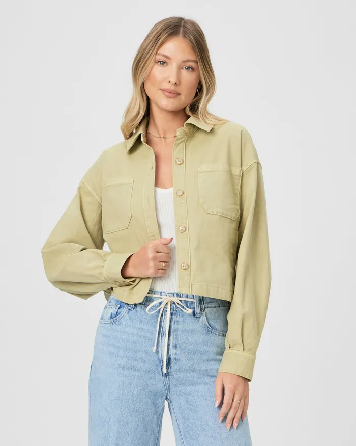 Jackets and Coats Connor Shacket 8211 Vintage Pale Olive PAIGE Women