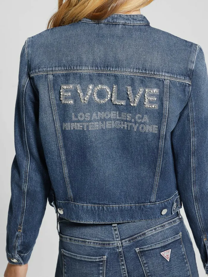 Jackets and Coats Eco Delya Butterfly Denim Jacket Marquee GUESS Women