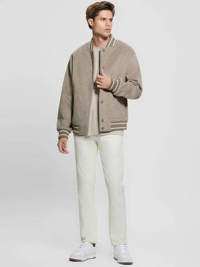 Jackets and Coats GUESS Men Eco Flight Jacket Silk Taupe Multi