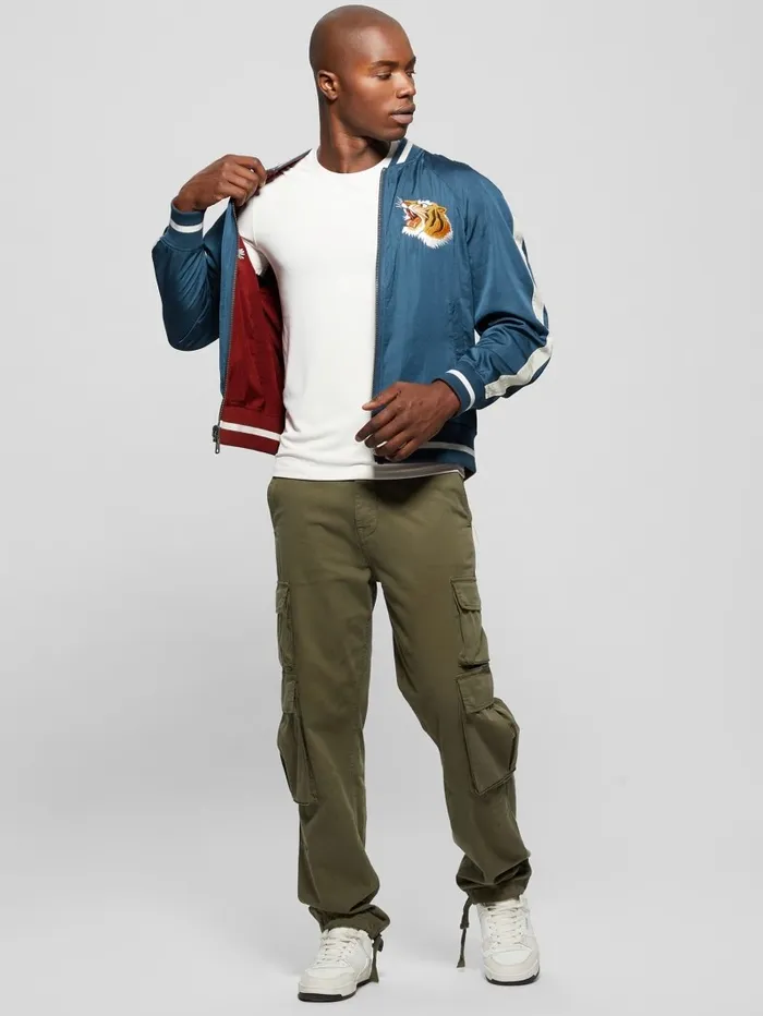 Jackets and Coats GUESS Men Irvine Reversible Souvenir Jacket South Coast Blue Jackets and Coats GUESS Men Irvine Reversible Souvenir Jacket South Coast Blue