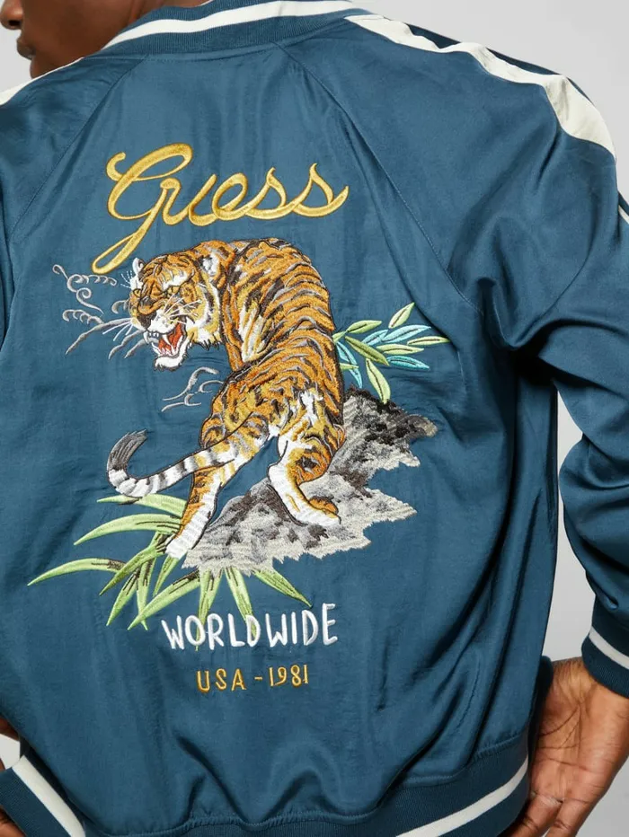 Jackets and Coats GUESS Men Irvine Reversible Souvenir Jacket South Coast Blue