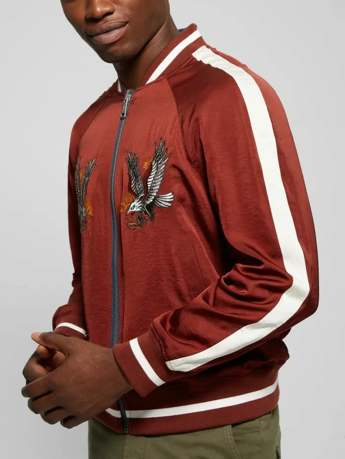 Jackets and Coats GUESS Men Irvine Reversible Souvenir Jacket South Coast Blue