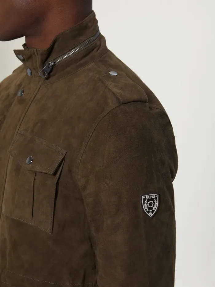 Jackets and Coats GUESS Men Suede Utility Jacket General Brown Multi Jackets and Coats GUESS Men Suede Utility Jacket General Brown Multi
