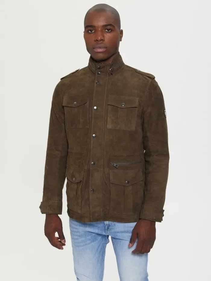 Jackets and Coats GUESS Men Suede Utility Jacket General Brown Multi Jackets and Coats GUESS Men Suede Utility Jacket General Brown Multi