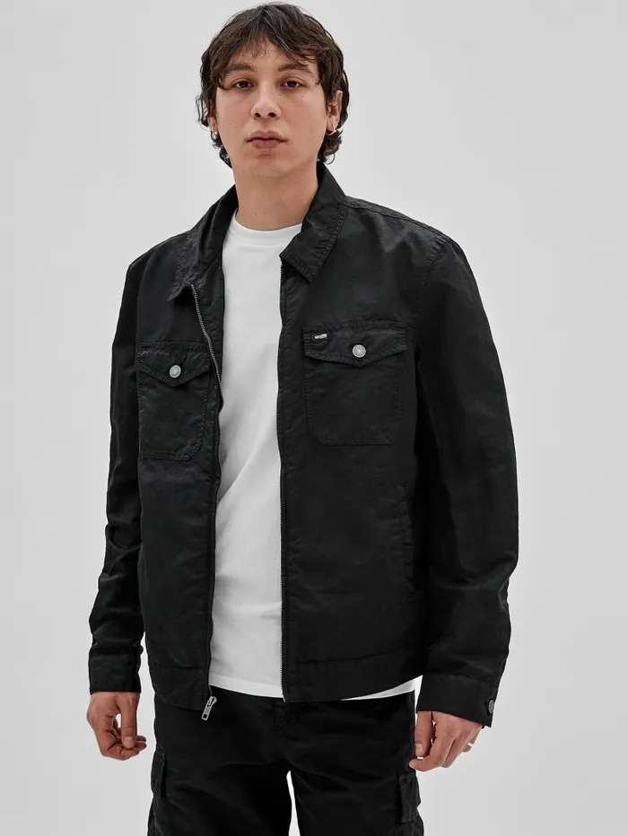 Jackets and Coats GUESS Originals Nylon Cadet Jacket Jet Black Multi 8211 GUESS Men