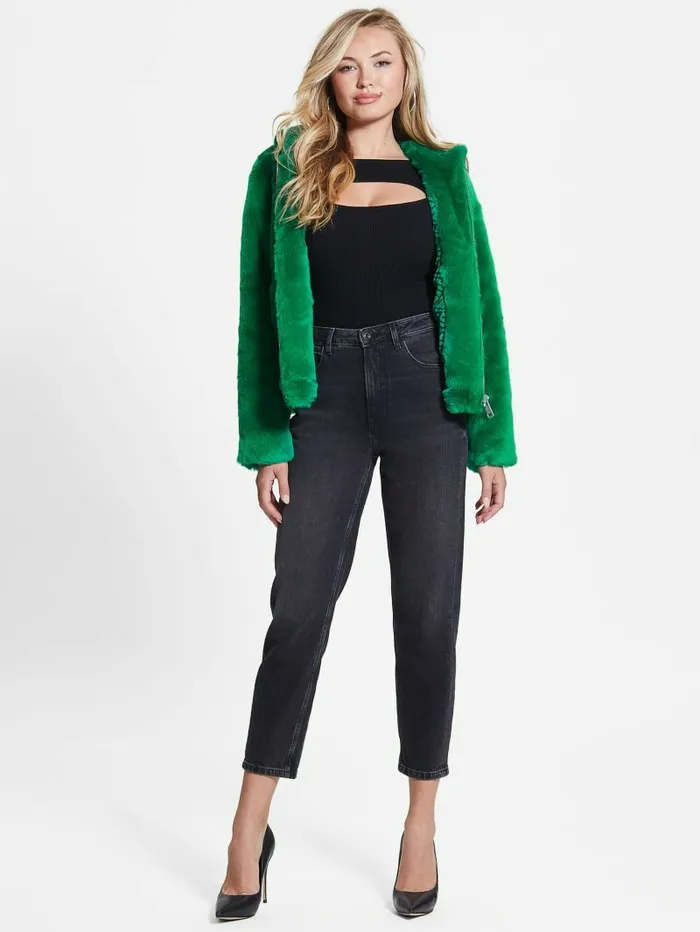Jackets and Coats GUESS Women Dafne FauxFur Jacket Valley Green Jackets and Coats GUESS Women Dafne FauxFur Jacket Valley Green