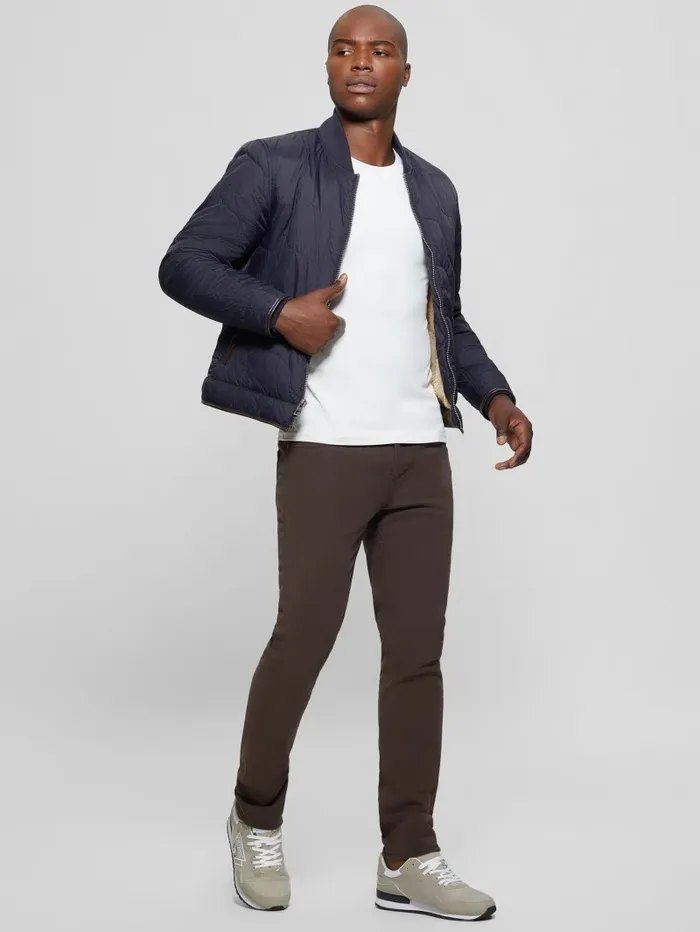 Jackets and Coats Men GUESS Alameda Ripstop Quilted Jacket Bleu lgant