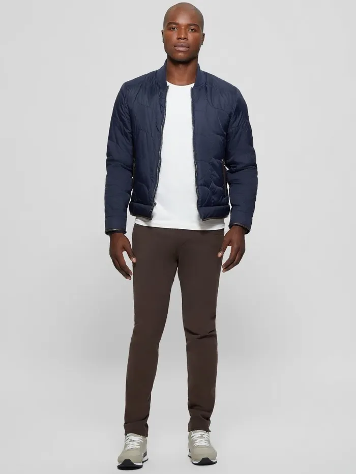 Jackets and Coats Men GUESS Alameda Ripstop Quilted Jacket Bleu lgant