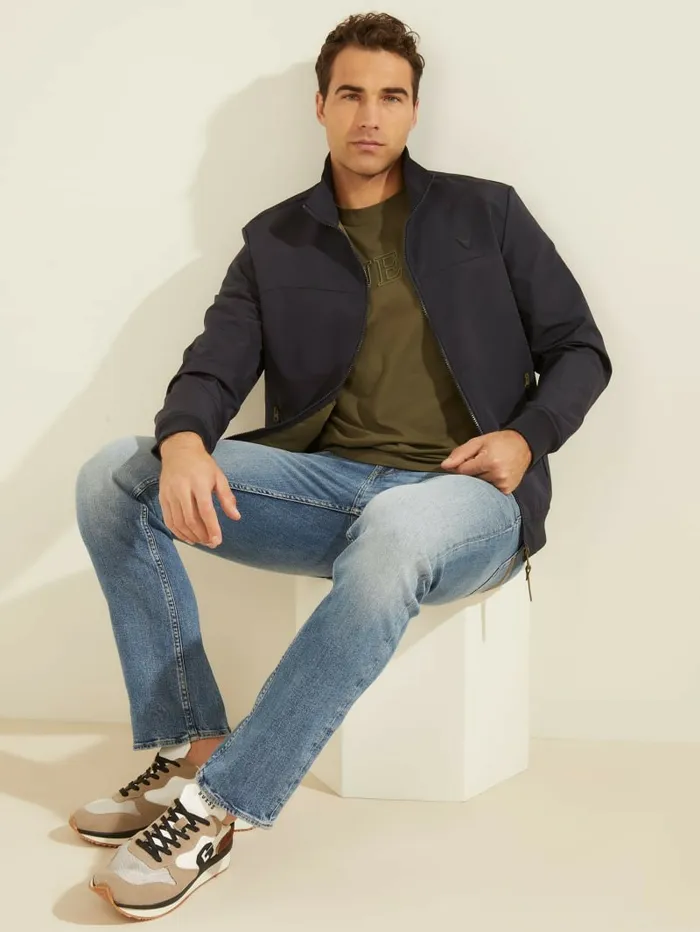 Jackets and Coats Men GUESS Amos Flight Jacket Deep Marine