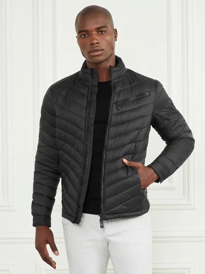 Jackets and Coats Padded Chevron Jacket Black GUESS Men Jackets and Coats Padded Chevron Jacket Black GUESS Men