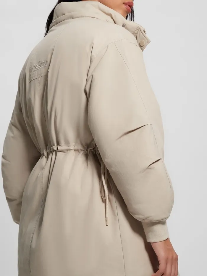 Jackets and Coats Rolanda Hooded Puffer Jacket Pearl Oyster 8211 GUESS Women Jackets and Coats Rolanda Hooded Puffer Jacket Pearl Oyster 8211 GUESS Women