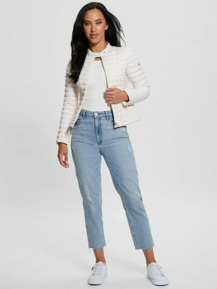 Jackets and Coats Vona Quilted Logo Jacket Parchment Tone 8211 GUESS Women Jackets and Coats Vona Quilted Logo Jacket Parchment Tone 8211 GUESS Women