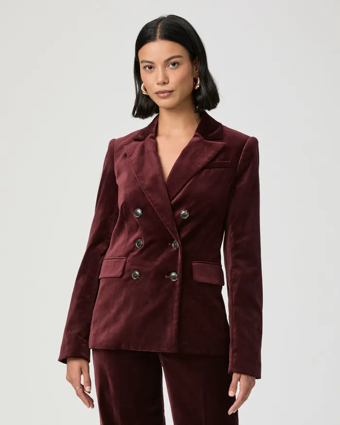 Jackets and Coats Women Malbec Blazer 8211 Dark Oxblood Velvet PAIGE Jackets and Coats Women Malbec Blazer 8211 Dark Oxblood Velvet PAIGE